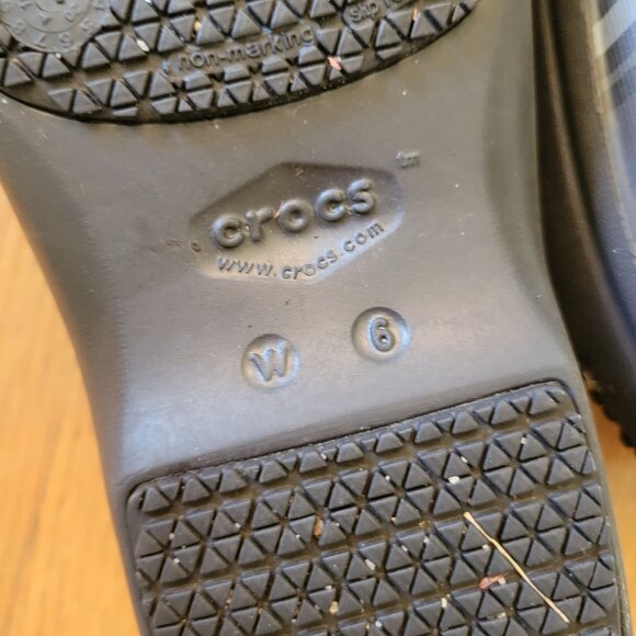 Crocs 6 Gray Camo Clogs Chunky Heels Slip On Comfort Rubber Nurse Slip Resisting - Picture 7 of 9